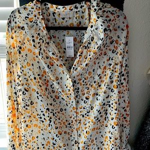 Loft yellow/white/black blouse size L